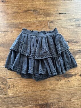 American Eagle Outfitters Black Tiered Lace Skater Skirt